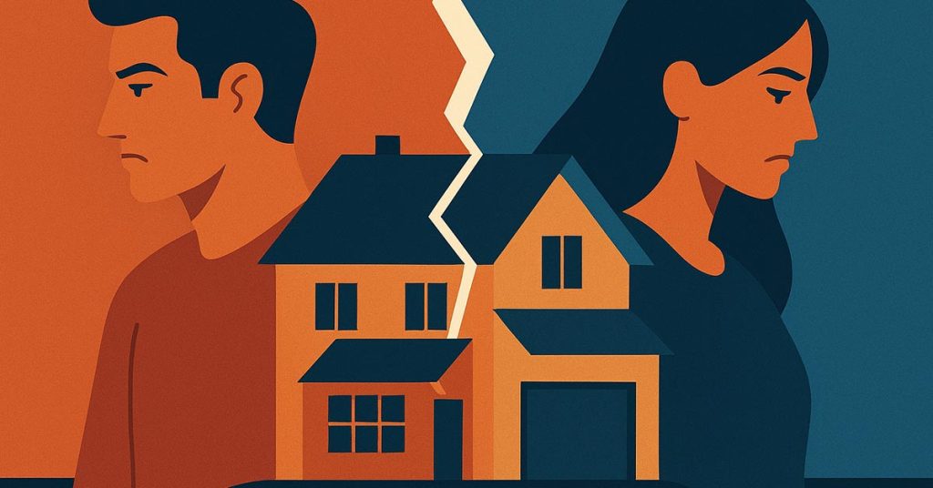 ein paar, scheidung im Comic style