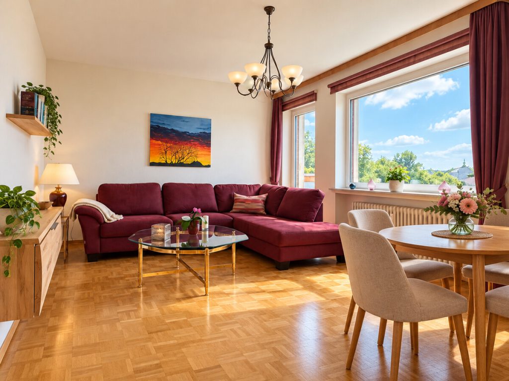 Wohnzimmer mit Essecke